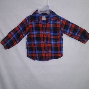 CARTER'S BRAND BLUE AND RED PLAID BUTTON UP SHIRT